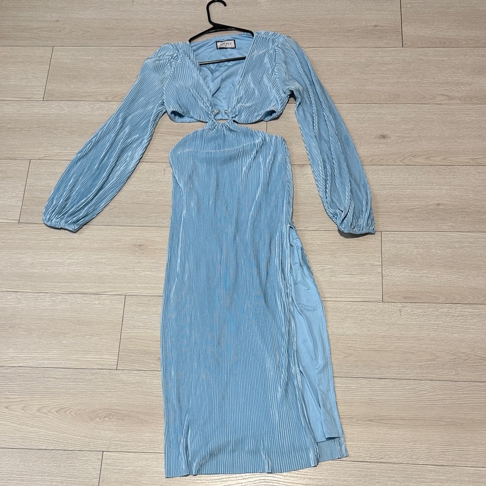 Runaway The Label Light Blue Long Sleeve Dress